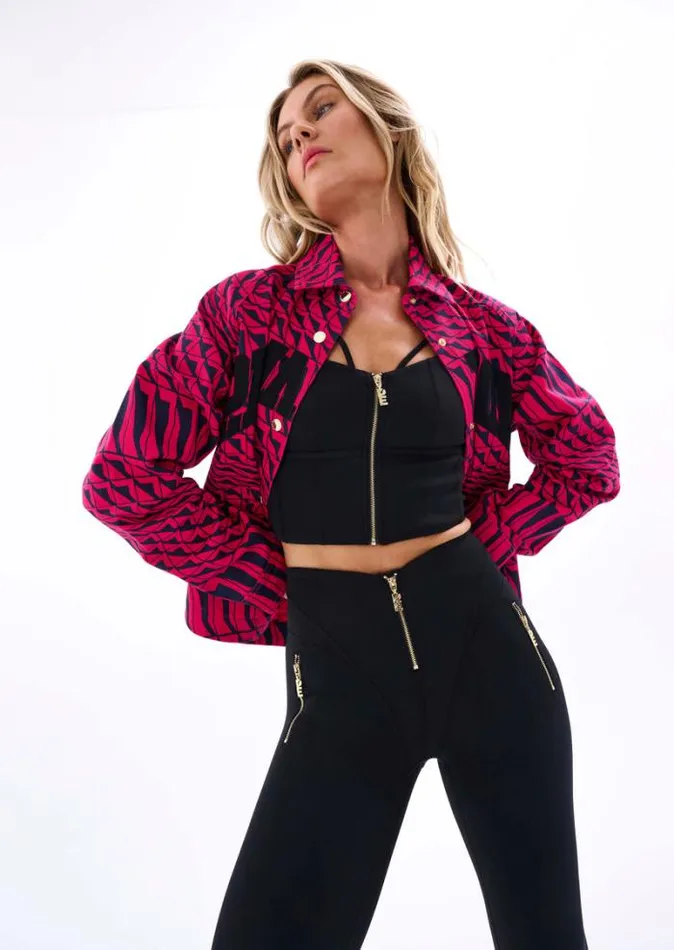 Shop EMPIRE JACKET IN GEOMETRIC PRINT PE Nation Jackets