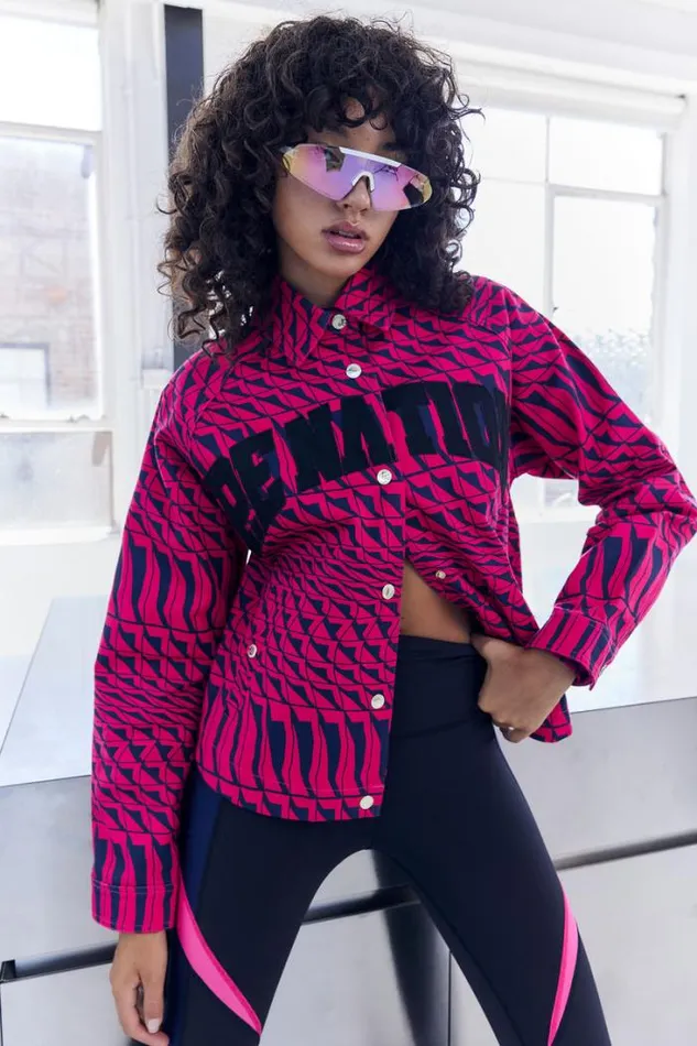 Shop EMPIRE JACKET IN GEOMETRIC PRINT PE Nation Jackets