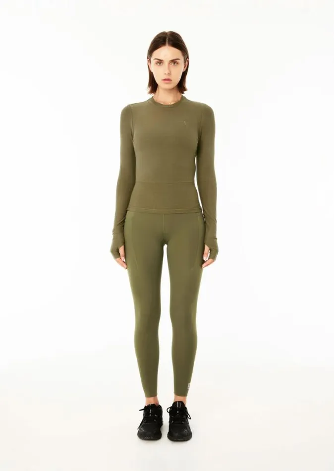 Shop FREE PLAY 20 LS RIB TEE IN KHAKI PE Nation Long Sleeve Tops