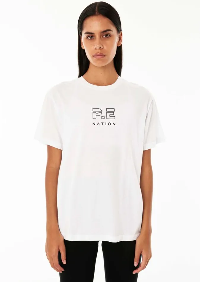 Shop HEADS UP SS TEE IN OPTIC WHITE PE Nation Tees and Tanks