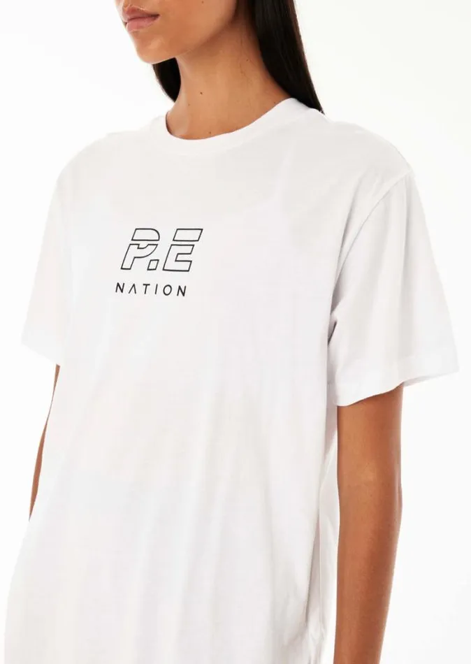 Shop HEADS UP SS TEE IN OPTIC WHITE PE Nation Tees and Tanks