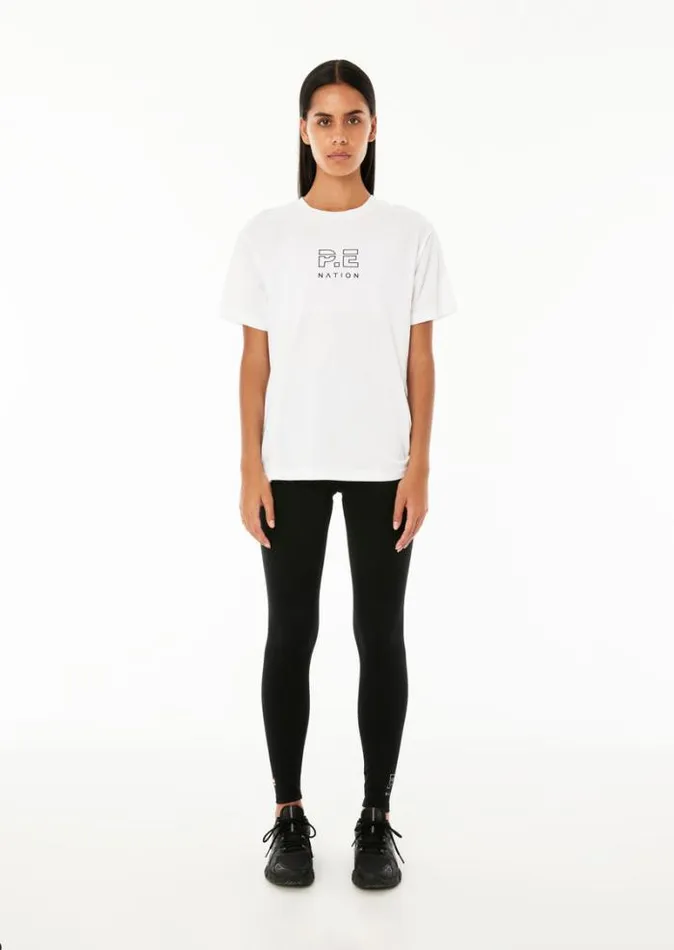 Shop HEADS UP SS TEE IN OPTIC WHITE PE Nation Tees and Tanks