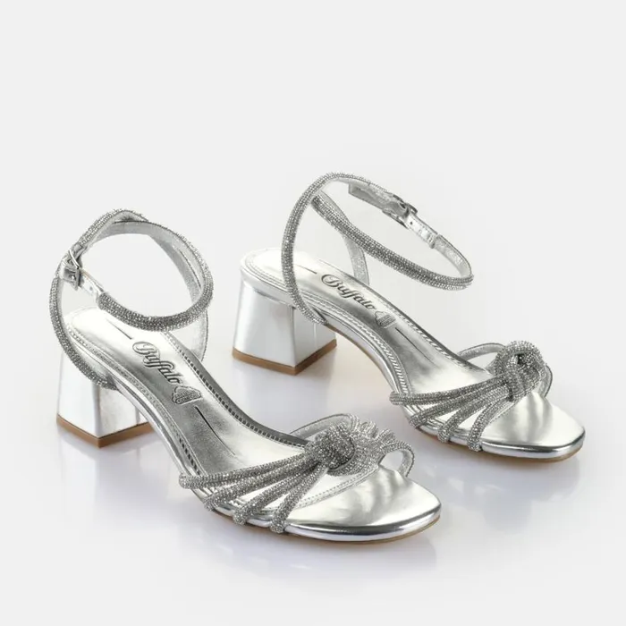 Shop Heels BUFFALO Lilly Bow Glitzersilber