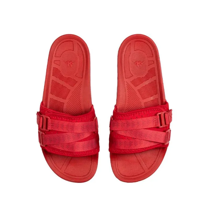 Shop Kappa Footwear Authentic Luria 1 Slides Dark Red