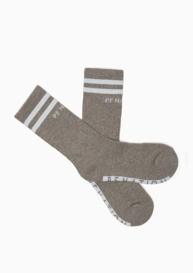 Shop MARATHON CREW SOCK TWIN PACK IN WHITEGREY PE Nation Socks