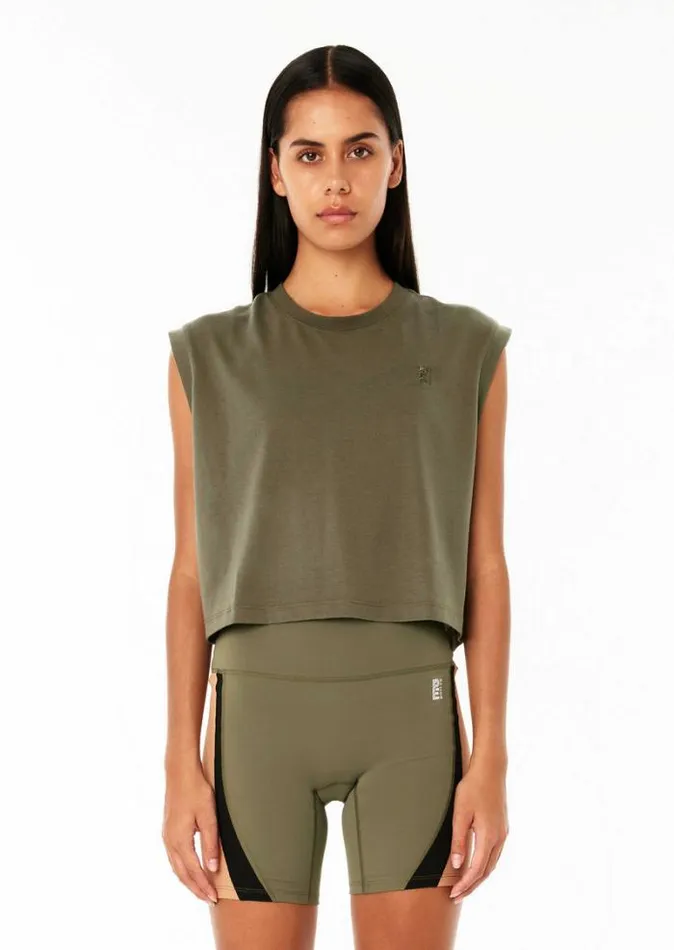 Shop PERFECT SCORE TANK IN KHAKI PE Nation Tees and Tanks
