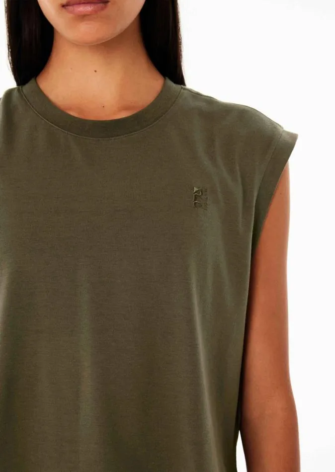 Shop PERFECT SCORE TANK IN KHAKI PE Nation Tees and Tanks