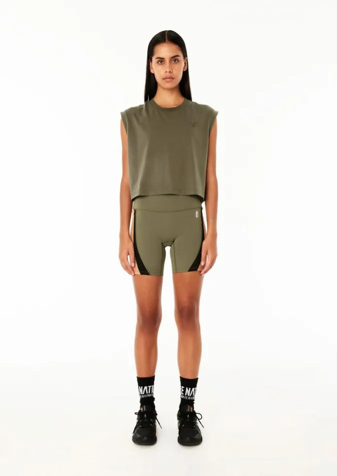 Shop PERFECT SCORE TANK IN KHAKI PE Nation Tees and Tanks