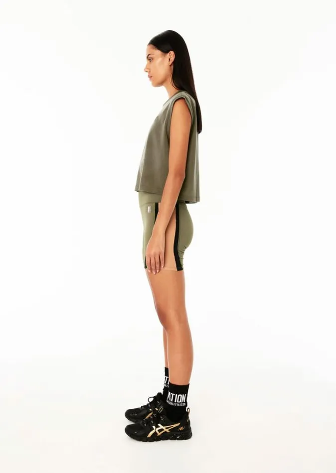 Shop PERFECT SCORE TANK IN KHAKI PE Nation Tees and Tanks