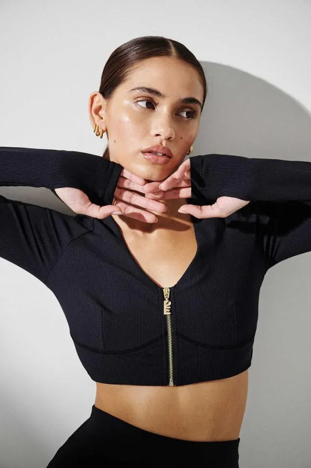 Shop PHEONIX LS TOP IN BLACK PE Nation Long Sleeve Tops