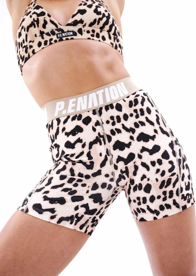 Shop PURSUIT BIKE SHORT IN LEOPARD PRINT PE Nation Shorts