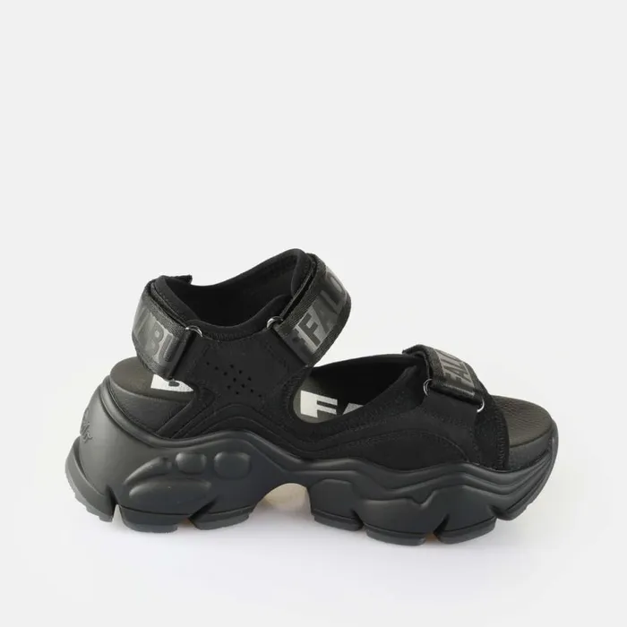 Shop Sandals and Slides BUFFALO Binary 0 Schwarzschwarz