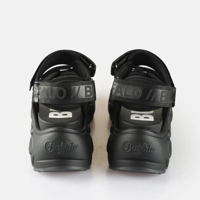 Shop Sandals and Slides BUFFALO Binary 0 Schwarzschwarz