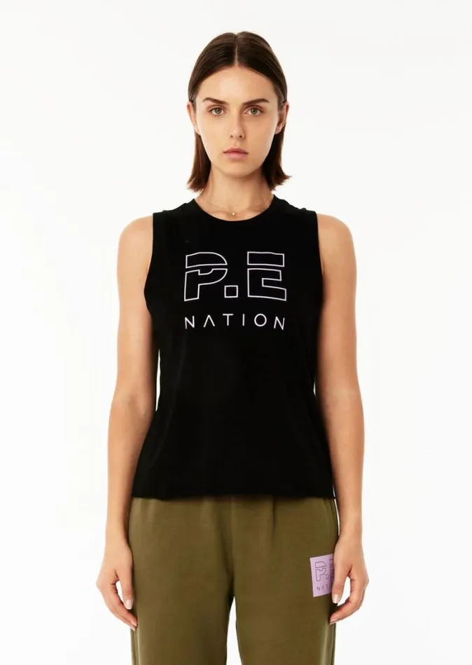 Shop SHUFFLE TANK IN BLACK PE Nation Tees and Tanks