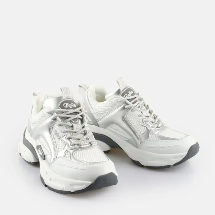 Shop Sneakers BUFFALO BFL TIGER 8211 VEGAN NAPPAMESH 8211 WHITESILVER Whitesilver