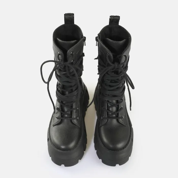 Shop Vegan Shoes BUFFALO Ava Lace Up HI2 BS Black