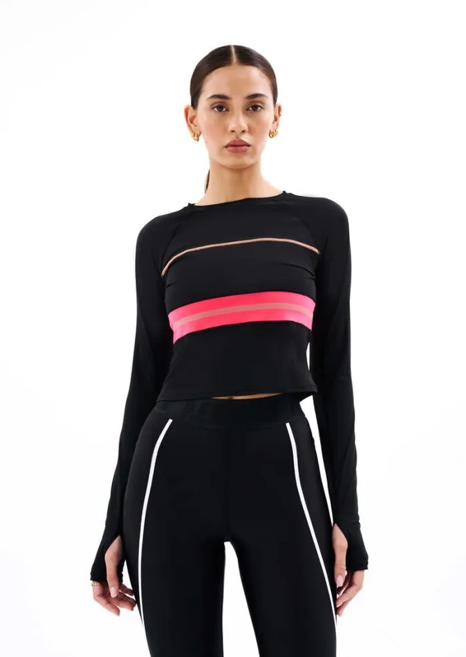 Shop VERBENA LS TOP IN BLACK PE Nation Long Sleeve Tops