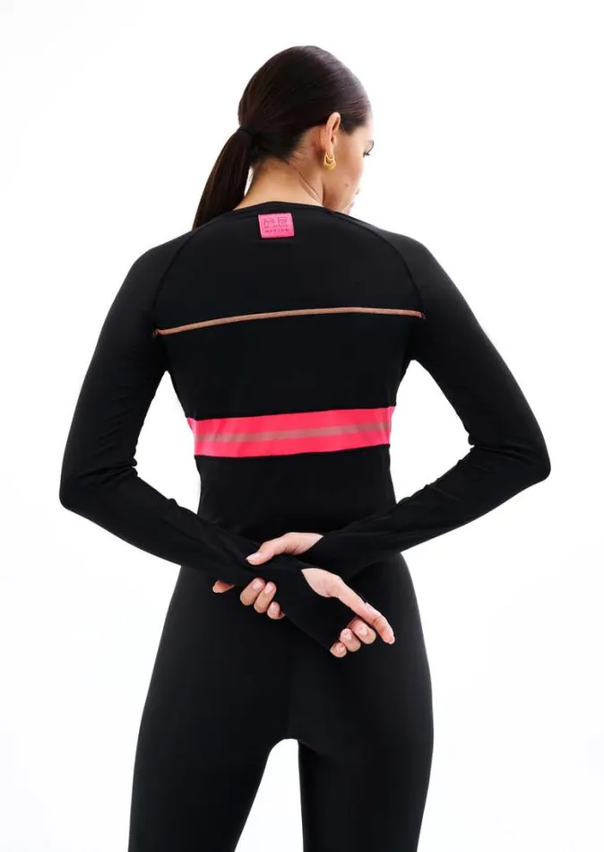 Shop VERBENA LS TOP IN BLACK PE Nation Long Sleeve Tops