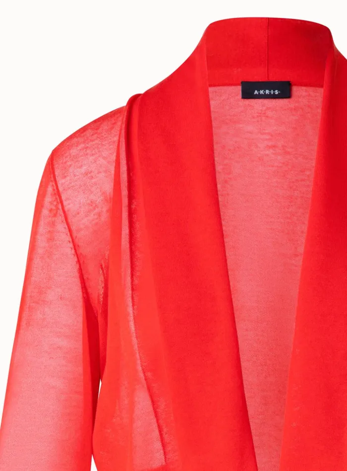 Short Cardigan In SemiSheer Cotton Blend Poppy Women Akris Knitwear