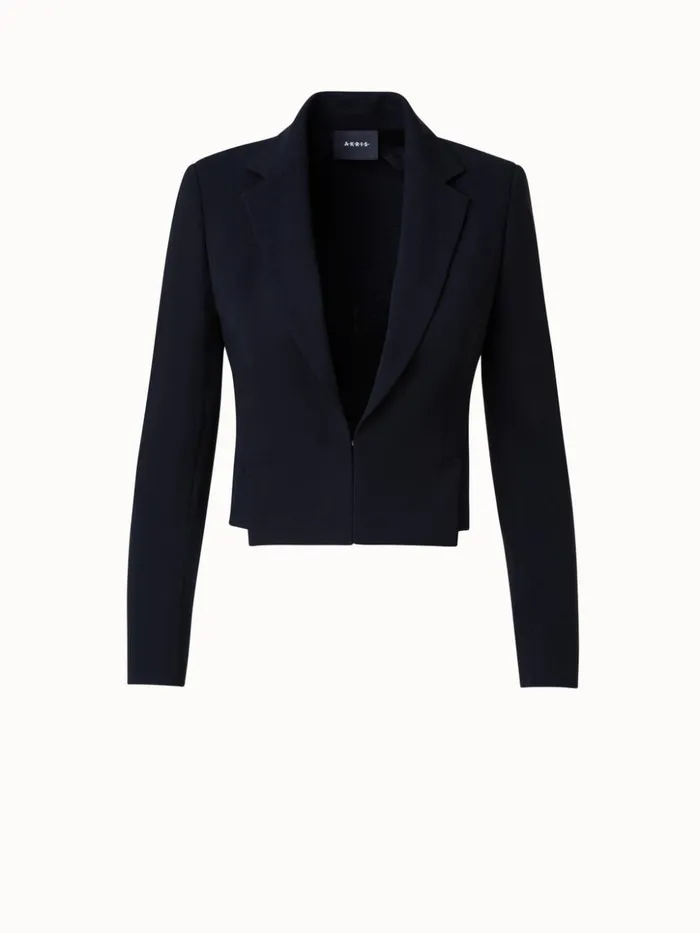 Short Jacket In Wool DoubleFace Black Women Akris Jackets
