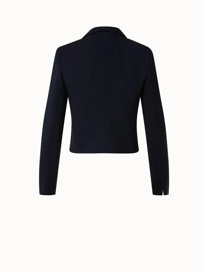 Short Jacket In Wool DoubleFace Black Women Akris Jackets