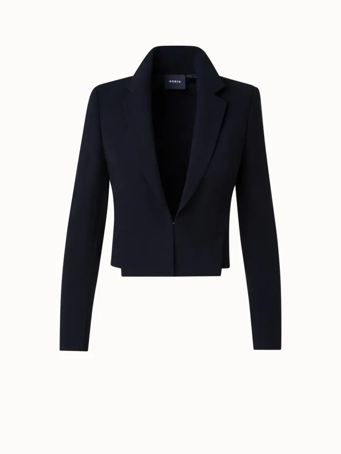 Short Jacket In Wool DoubleFace Black Women Akris Jackets