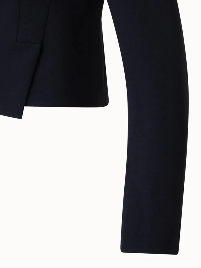 Short Jacket In Wool DoubleFace Black Women Akris Jackets