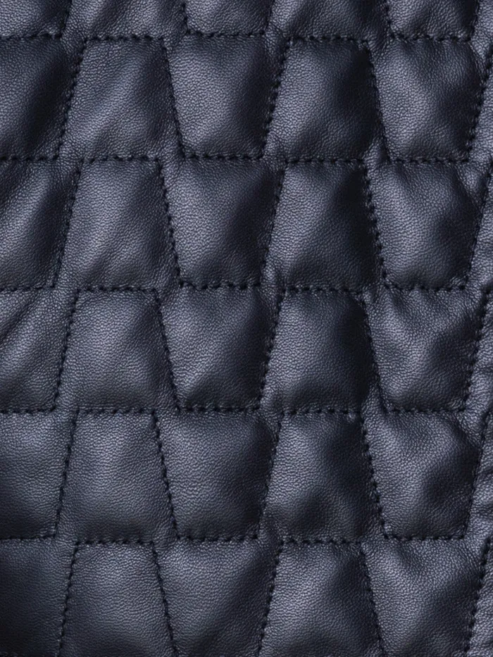 Short Quilted Leather Jacket Black Women Akris Jackets