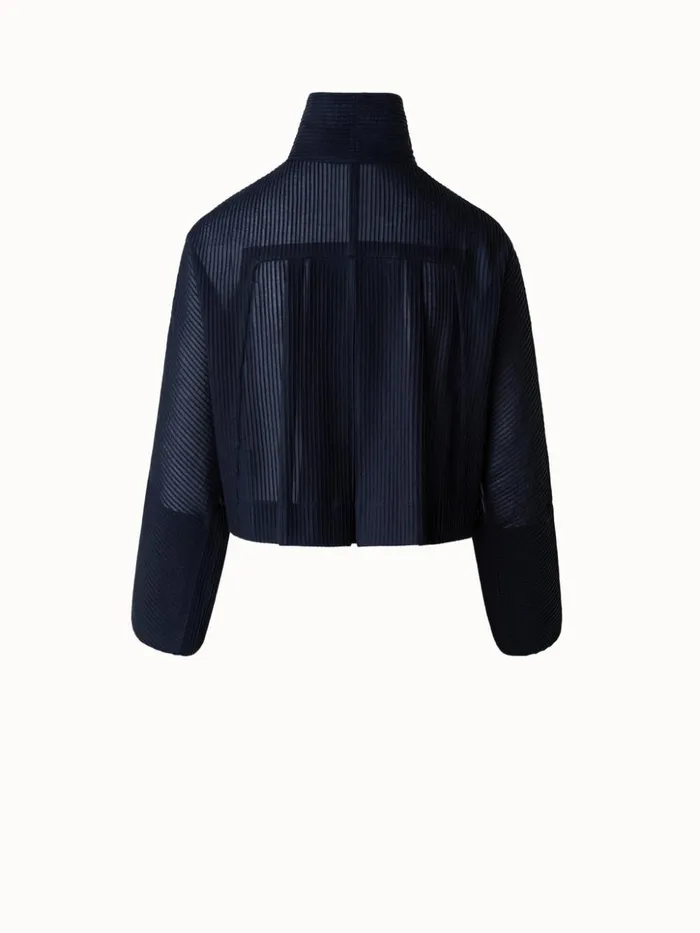 Short SemiTransparent Jacket In Cotton Black Women Akris Jackets