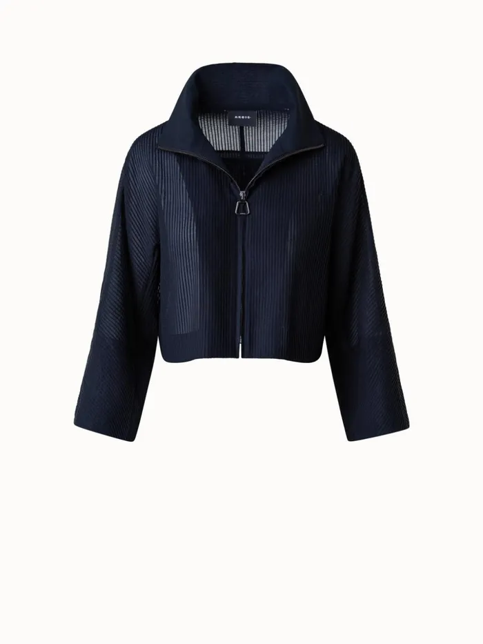 Short SemiTransparent Jacket In Cotton Black Women Akris Jackets