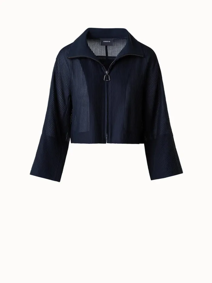 Short SemiTransparent Jacket In Cotton Black Women Akris Jackets