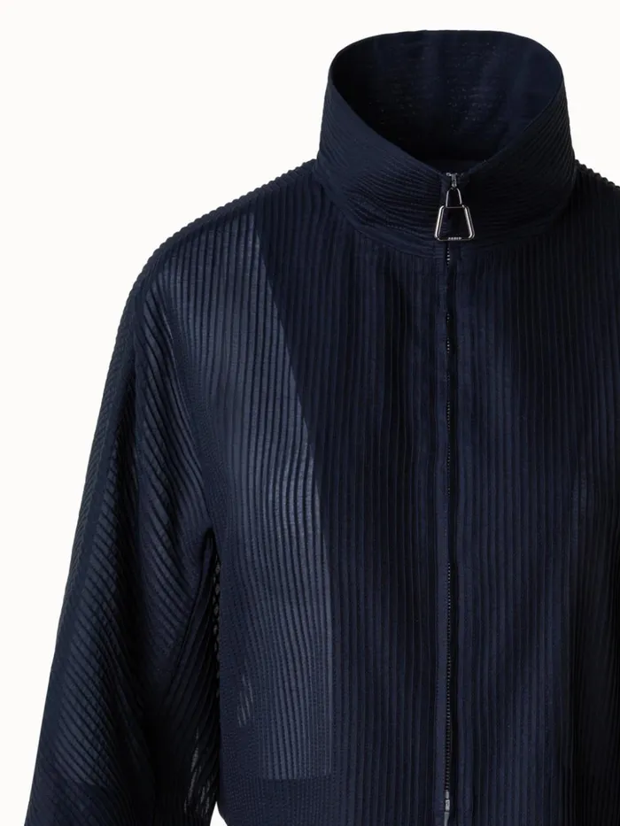 Short SemiTransparent Jacket In Cotton Black Women Akris Jackets
