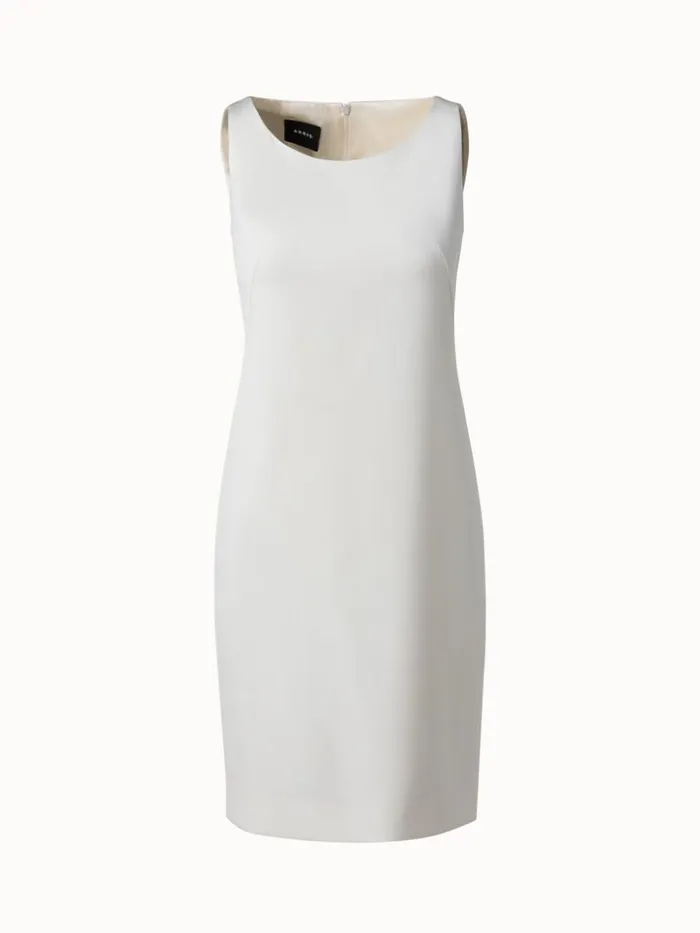 Silk Crpe Stretch Sheath Dress Offwhite Women Akris Dresses