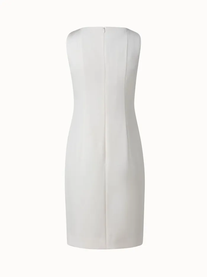 Silk Crpe Stretch Sheath Dress Offwhite Women Akris Dresses