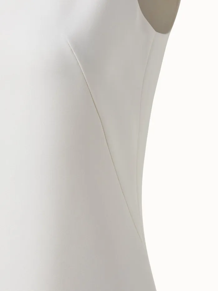 Silk Crpe Stretch Sheath Dress Offwhite Women Akris Dresses