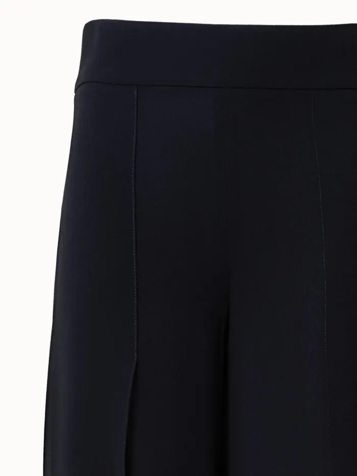 Silk Georgette Wide Leg Pants Black Women Akris Pants