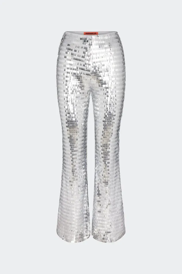 Simon Miller Bottoms Sequin Robo Pant In Satellite Silver 8211 Women