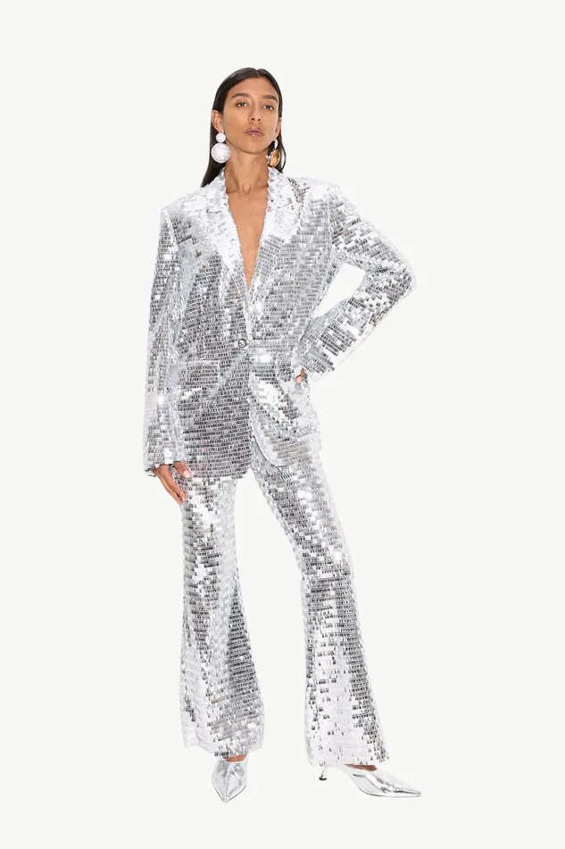 Simon Miller Bottoms Sequin Robo Pant In Satellite Silver 8211 Women