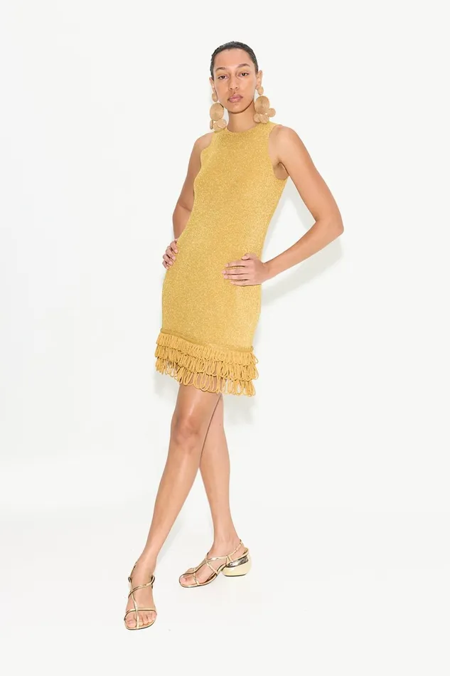 Simon Miller Knitwear Albers Knit Mini Dress In Star Gold 8211 Women Simon Miller Knitwear Albers Knit Mini Dress In Star Gold 8211 Women