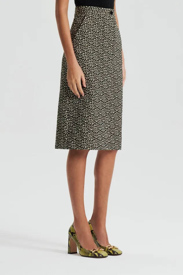 Skirts OCELOT PENCIL SKIRT DARKELM 8211 Scanlan Theodore Women Skirts OCELOT PENCIL SKIRT DARKELM 8211 Scanlan Theodore Women