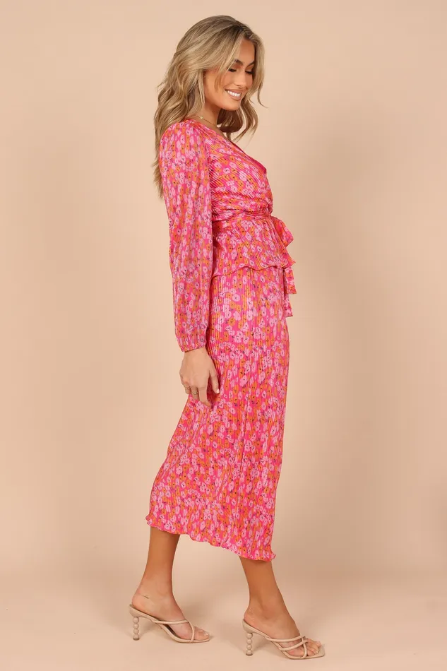 Skirts petalandpup Women Minelli Pleat Midi Skirt 8211 Hot Pink Hot Pink