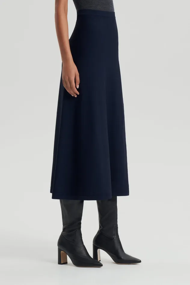 Skirts Scanlan Theodore Women CREPE KNIT SOFT SKIRT NAVY