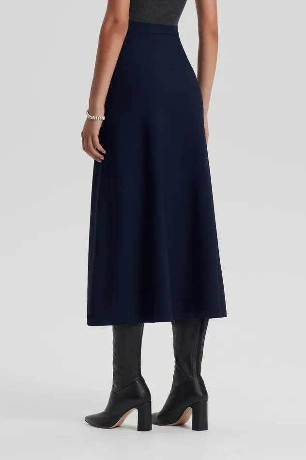 Skirts Scanlan Theodore Women CREPE KNIT SOFT SKIRT NAVY