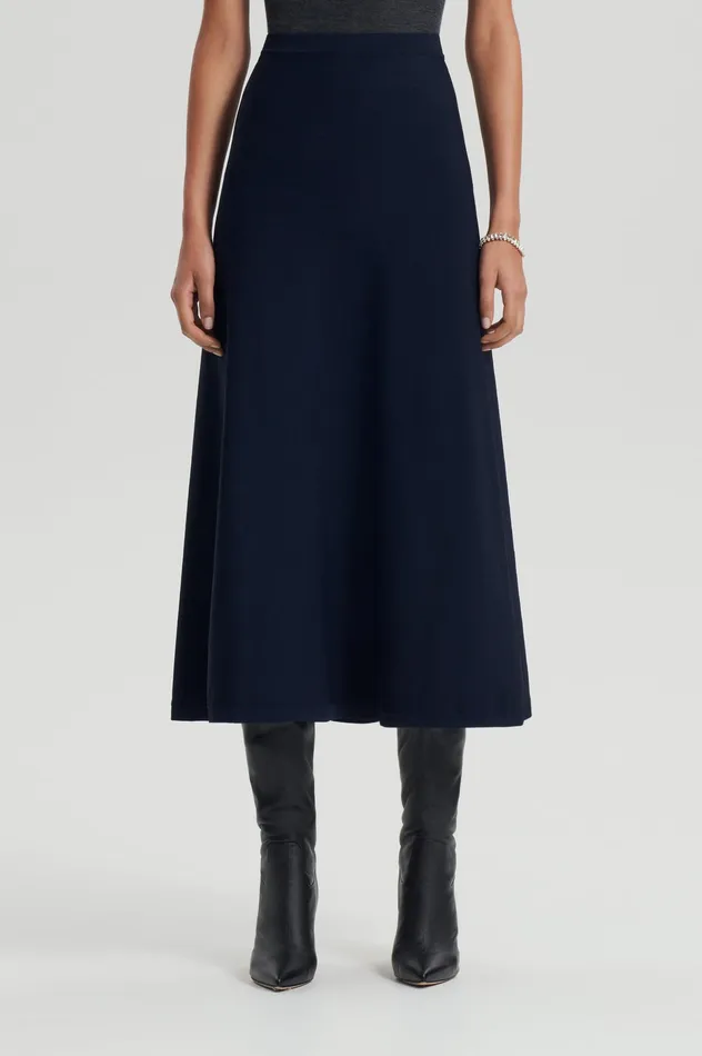 Skirts Scanlan Theodore Women CREPE KNIT SOFT SKIRT NAVY