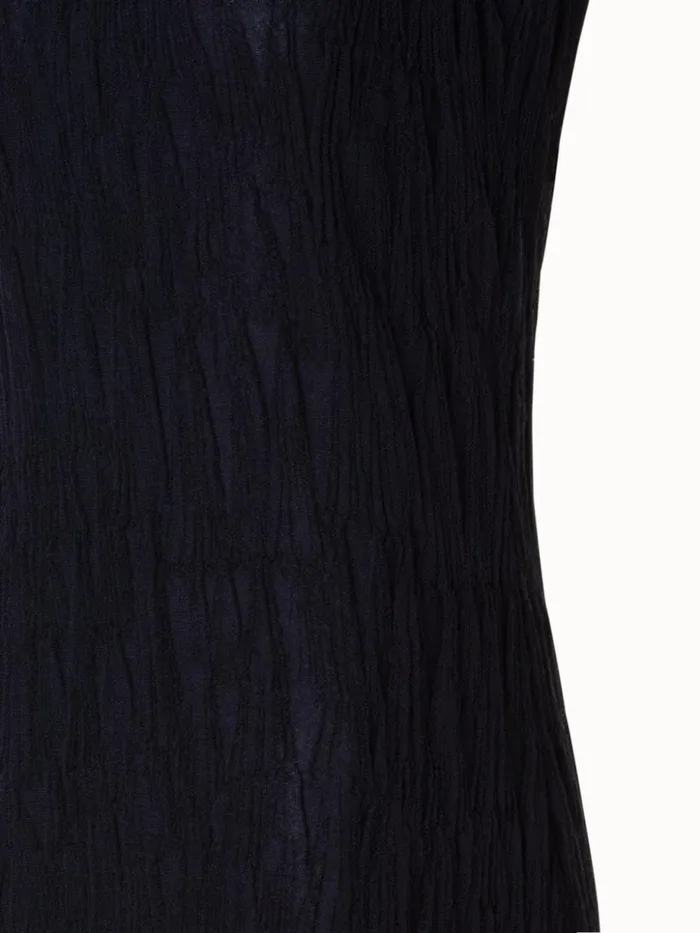 Sleeveless SemiSheer Asagao Knit Dress In Cotton Blend Black Women Akris Knitwear