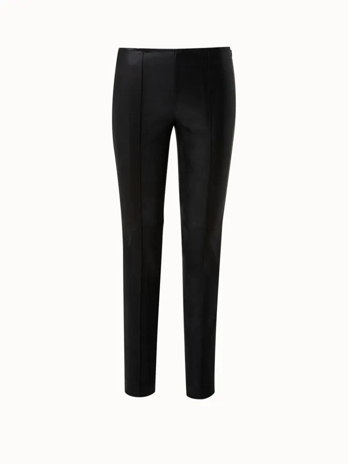 Slim Cut Leather Pants Black Women Akris Pants