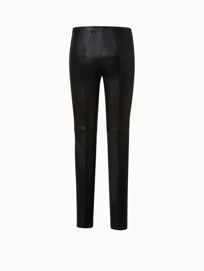 Slim Cut Leather Pants Black Women Akris Pants