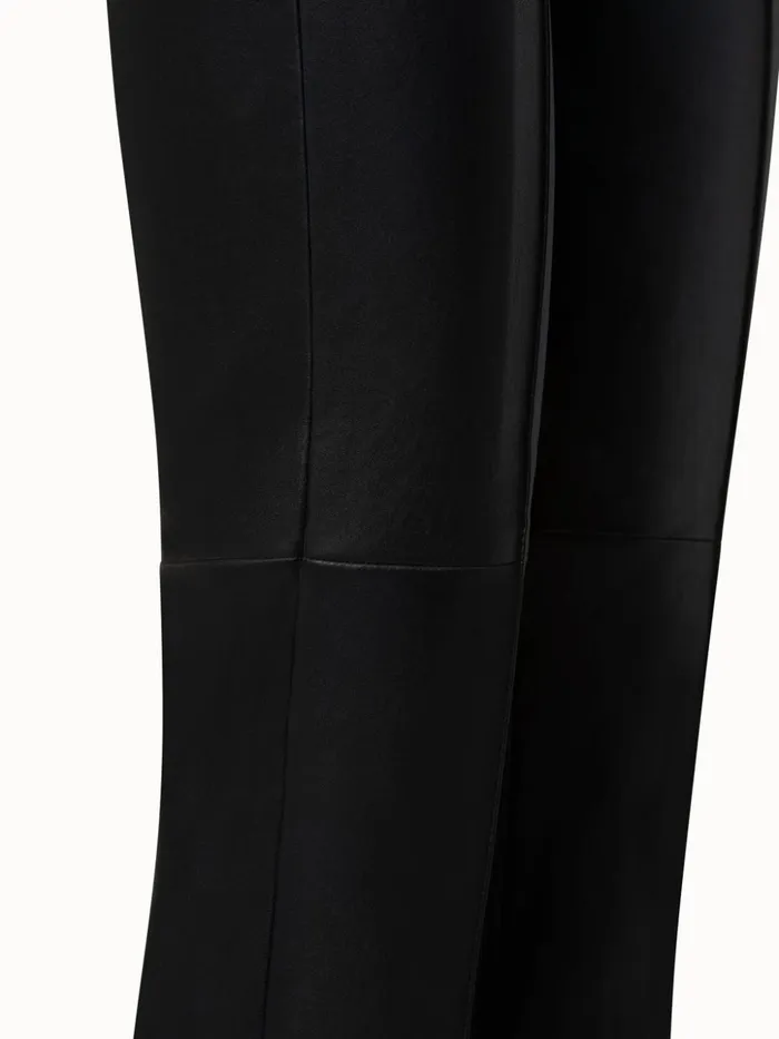 Slim Cut Leather Pants Black Women Akris Pants