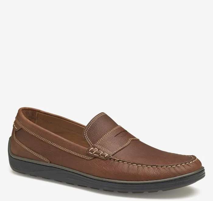 SlipOns and Loafers Johnston and Murphy Men Emmett Penny Loafer Dark Tan Full Grain