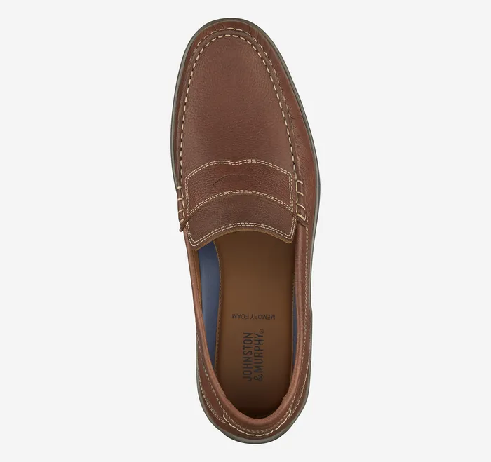 SlipOns and Loafers Johnston and Murphy Men Emmett Penny Loafer Dark Tan Full Grain